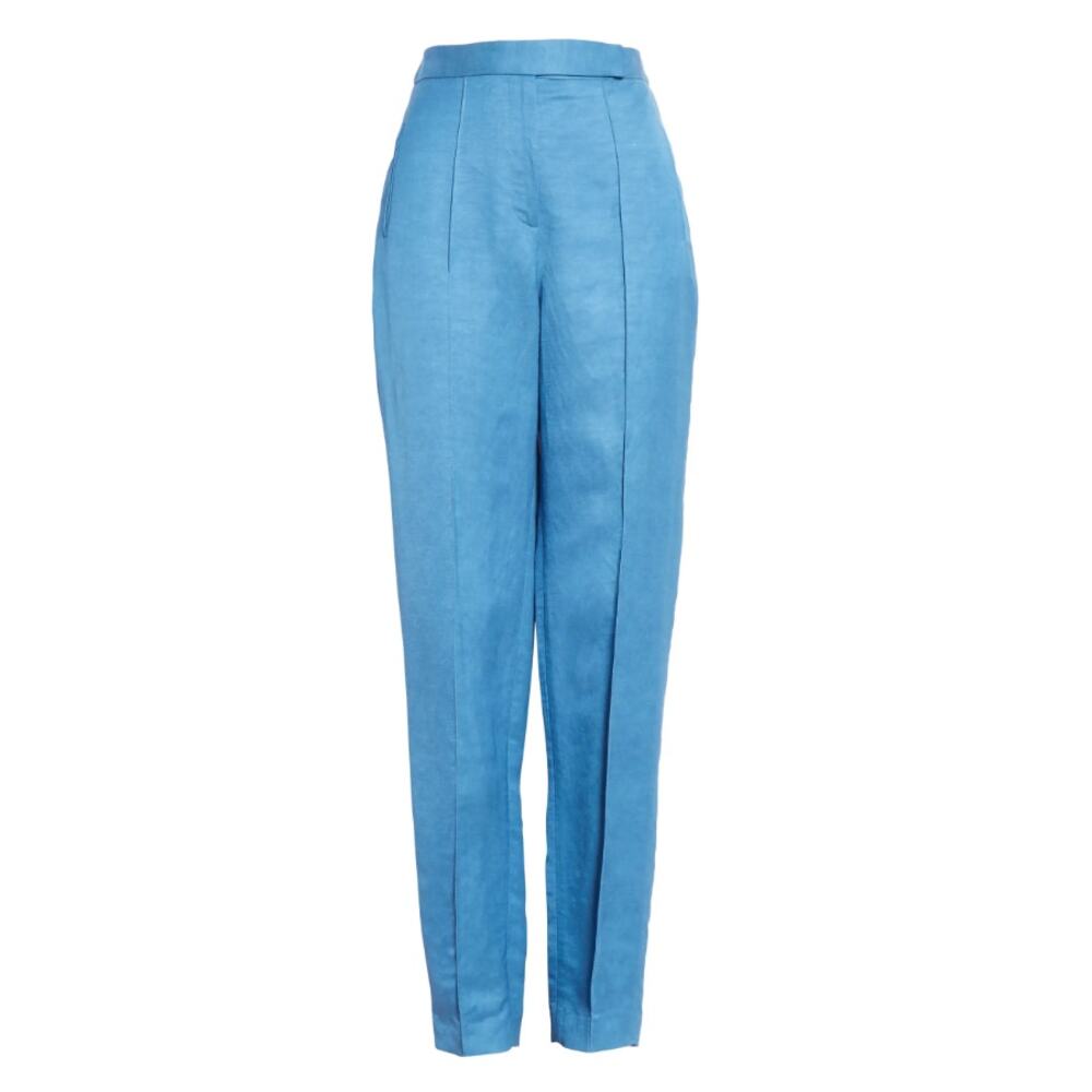 Partow Shelton Linen Blend Pants Blue Trousers